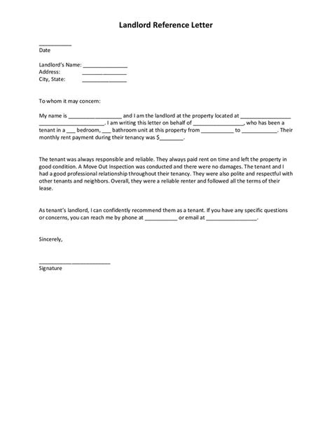 Free Landlord Recommendation Letter For A Tenant Examples Being A