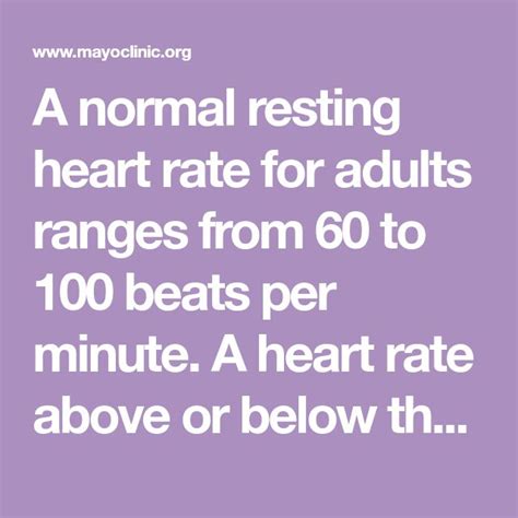A Normal Resting Heart Rate For Adults Ranges From 60 To 100 Beats Per
