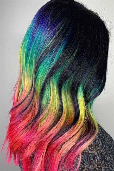50 Fabulous Rainbow Hair Color Ideas Peekaboo