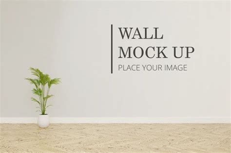 Premium Psd Room Wall Mockup With Plant