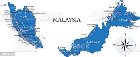 Malaysia Map Stock Illustration Download Image Now Istock