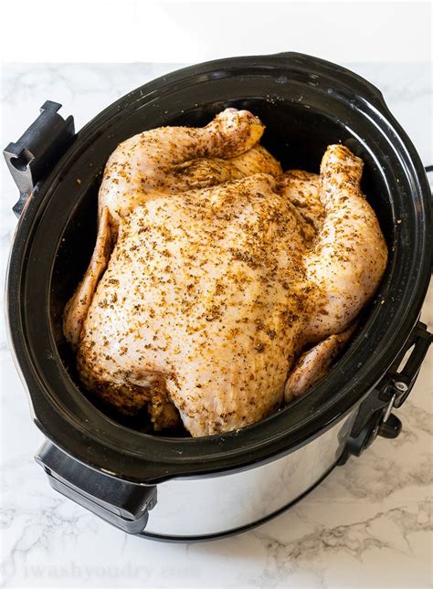 Slow Cooker Whole Chicken Recipe I Wash You Dry
