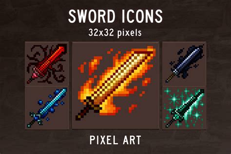 Sword Rpg Icons Pixel Art Download