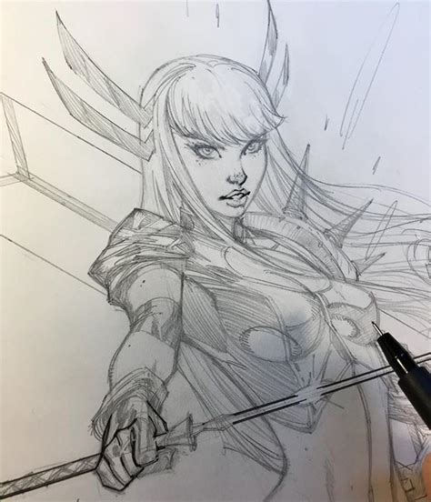 J Scott Campbell X Men Comic Style Drawing Sketches Drawings