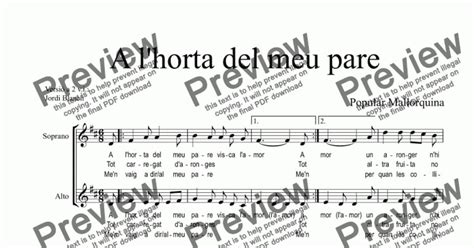 Trad Mallorca A Lhorta Del Meu Pare Sa Sheet Music Pdf File