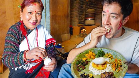 newari food in nepal you won t believe they eat this crazy nepali food in village youtube