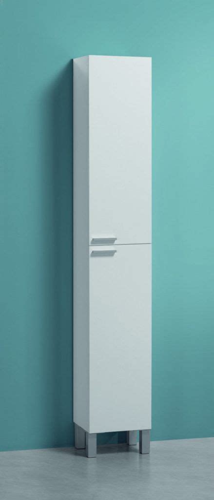 Essence white gloss tall bathroom cabinet 1900 x 350 x 330mm. Tall Slim High Gloss Bathroom Cabinet | White bathroom ...