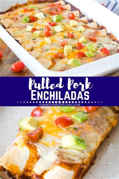 What should i put on my pulled pork sandwich? These Pulled Pork Enchiladas are so easy to make and full ...