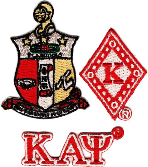 Kappa Alpha Psi 3 Pack A Embroidered Stick On Applique Patches Red 2