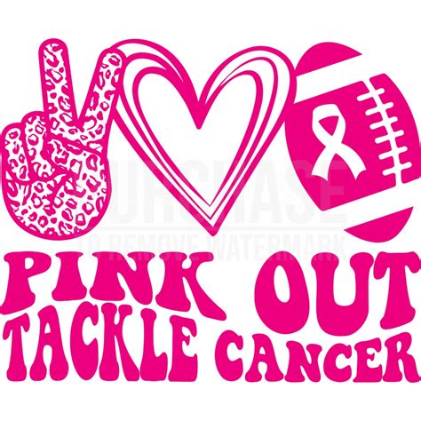 Pink Out Tackle Cancer Svg • Breast Cancer Awareness Pink Ribbon Svg Files