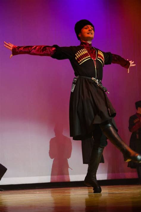 Young Circassian Man In Traditional Wear Circassian Dance Ballet