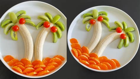 Beautiful Fruits Decoration Banana Orange And Kiwis Plate Decoration