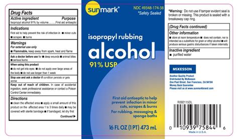 Sunmark Isopropyl Alcohol 91 Percent Usp