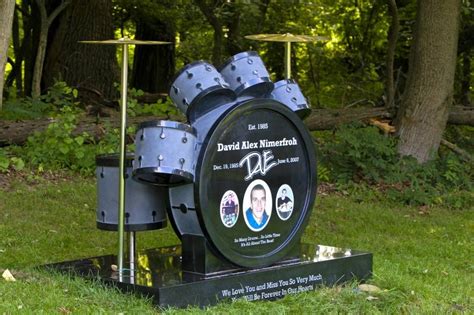 Amazing And Unique Modern Drumset Monument Headstone For A Drummer Or