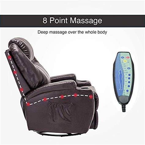Mecor Massage Recliner Chair Wadjustable Headrest Bonded Leather