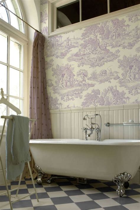 Inspired By Toile Home Beautiful Bathrooms Bathroom Wallpaper