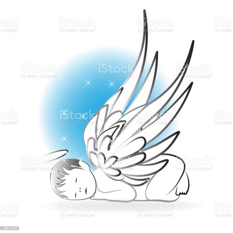 Angel Baby Silhouette Icon Vector Stock Illustration Download Image