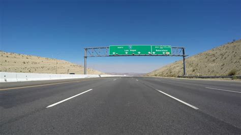 Las Vegas Overhead Freeway Sign On Interstate 15 Near Barstow