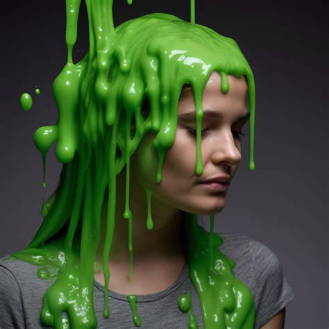woman green slimed profile view 5 by theslimer on deviantart