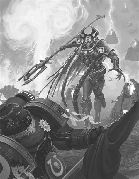 Necron Overlord Monochrome By Nicholaskay On Deviantart Warhammer