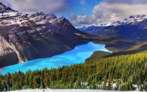 Moraine Lake Landscape Banff National Park Canada Blue Lake Rocky