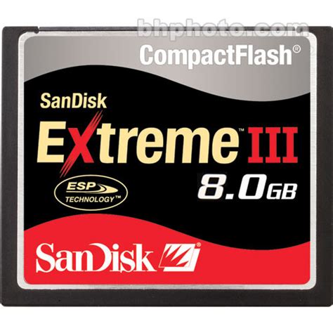 sandisk 8gb extreme iii compactflash card sdcfx3 8192r bandh photo