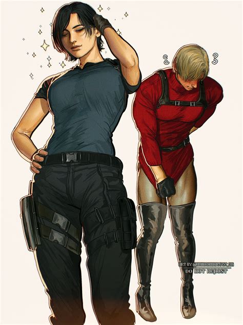 Leon S Kennedy And Ada Wong Resident Evil And More Drawn By