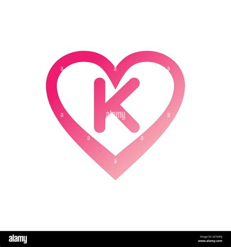 K Letter In Pink Love Sign Logo Design Stock Vector Image And Art Alamy