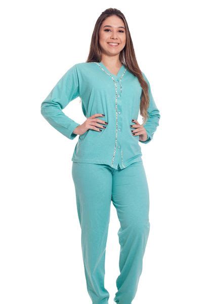 Pijama Feminino Plus Size Longo Aberto Malha Algodão Lisa Clássico Na Amora Doce