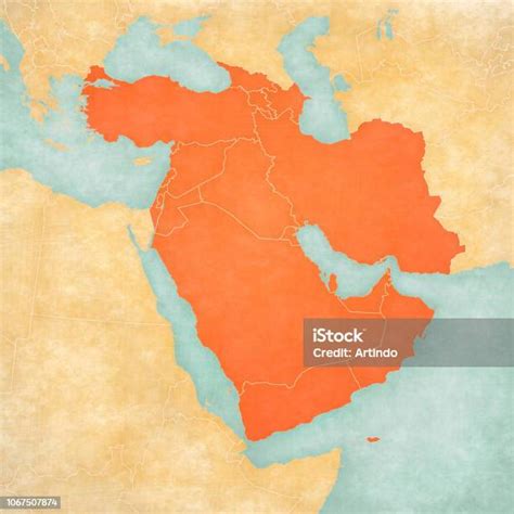 Map Of Western Asia All Countries Stock Illustration Download Image