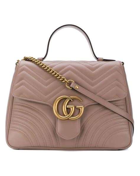 Gucci Gg Marmont Medium Top Handle Bag In Brown Lyst Canada