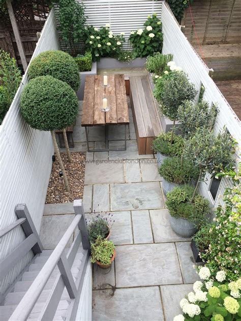 Top View Contemporary Garden Design Fulham London Small Courtyard