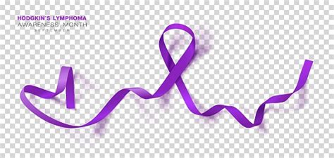 Hodgkins Lymphoma Awareness Month Violet Color Ribbon Isolated On