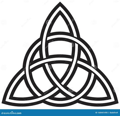 Black Celtic Trinity Knot Isolated Against White Stock Illustration