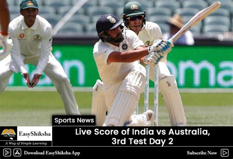 Live Score Of India Vs Australia 3rd Test Day 2 Updates