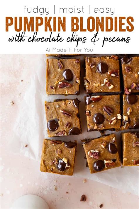 Easy Pumpkin Spice Blondies With Chocolate Chips Ai Made It For You