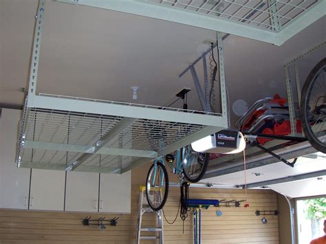White Overhead Garage Ceiling Storage Lift Decoratorist 60988