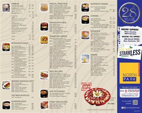 North Park Menu Philippines And Updated Prices 2024
