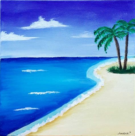 Beach Acrylic Paint Canvas Painting Designs Diy Art Painting Acrylic Painting Beach Scene