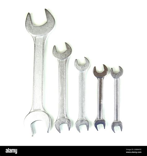 Different Types Of Wrenches Isolated On White Stock Photo Alamy