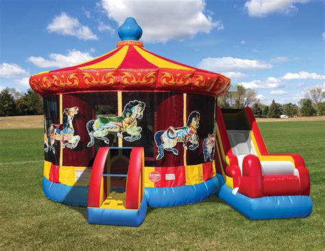 Carousel Combo Bounce House W Wetdry Slide Sky High Party Rentals