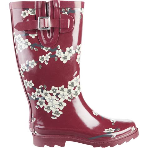 Magellan Outdoors Womens Cherry Blossom Rubber Boots Academy