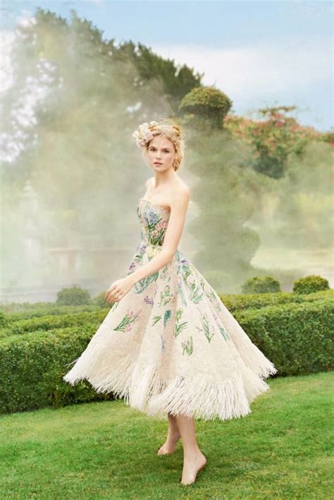 Dior Haute Couture Presents This Refreshing Tea Length Dress Featuring