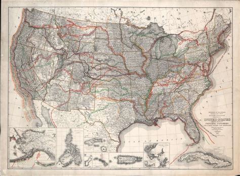 United States Showing Routes Of Principal Explorers And Early Roads And