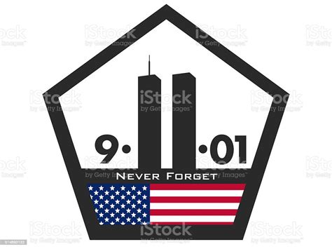 Never Forget Patriot Day Heading September 11 2001 Stock Illustration