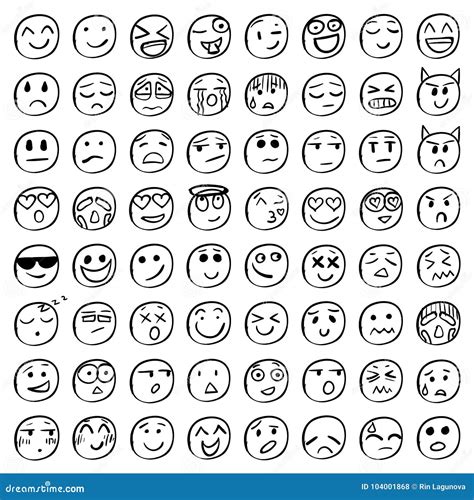 Big Set Of 64 Smiles Black Smiles Vector Stock Vector Illustration