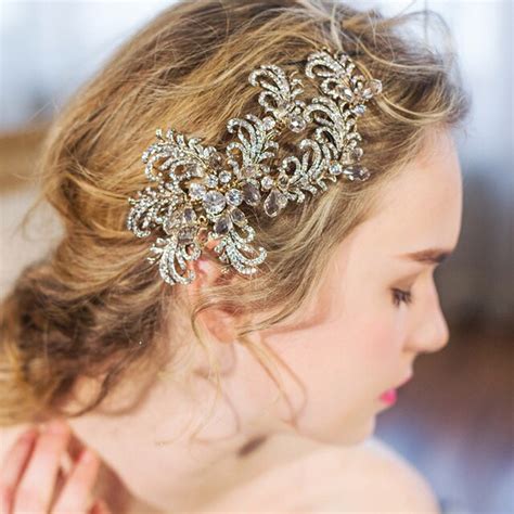 Luxury Gold Bridal Headpiece Romantic Wedding Hair Accessories Prom