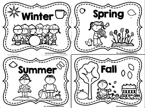 How about using it as a collage base and gluing sunflower seeds to the middle circle, and crumpled tissue paper to the petals. 4 Seasons Coloring Page WeColoringPage 3 | Las estaciones ...