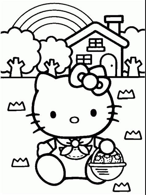 Free Coloring Pages Hello Kitty Easter Coloring Pages