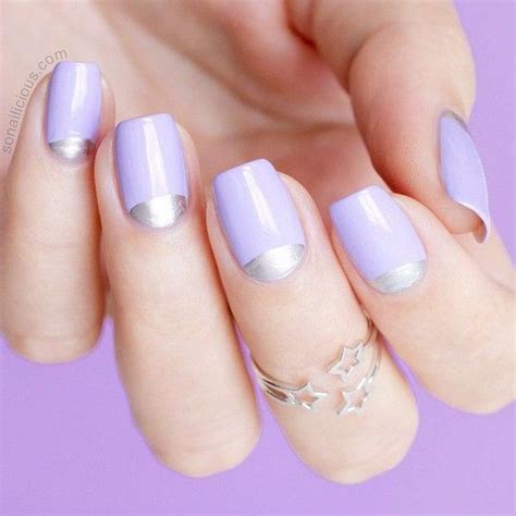 60 Stunning Half Moon Nail Art Designs And Tutorials Purple Nails